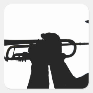Adesivo Quadrado Um membro do serviço toca uma melodia