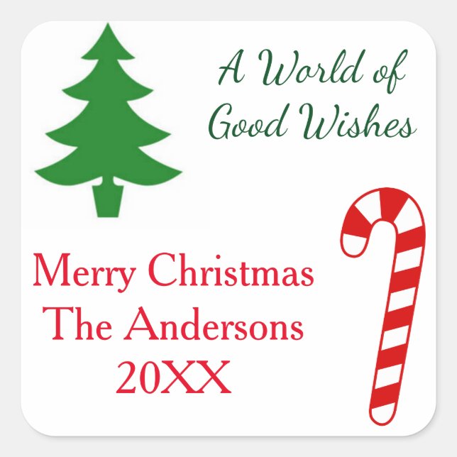 Adesivo Quadrado Um mundo de bons desejos - Sticker quadrado (Frente)