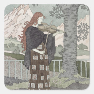 Adesivo Quadrado Um músico