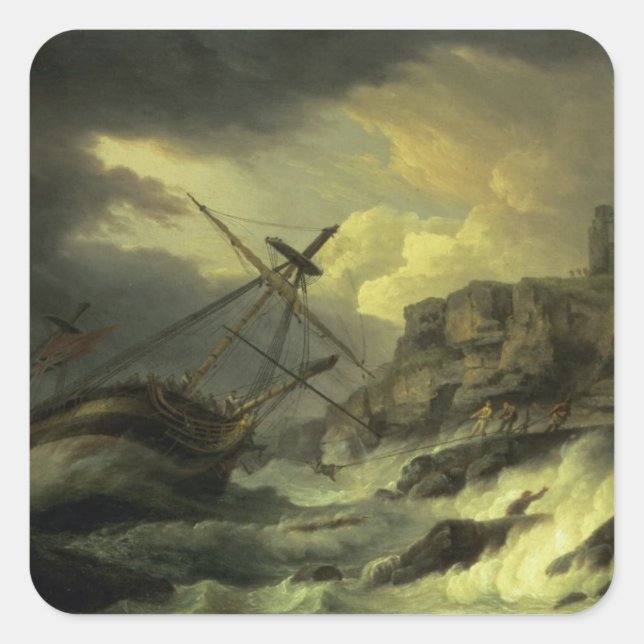 Adesivo Quadrado Um naufrágio, dito como o 'Dutton' (Frente)
