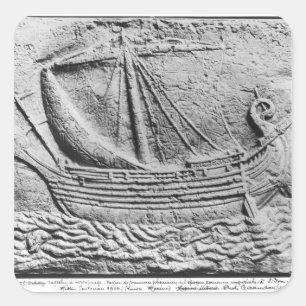 Adesivo Quadrado Um navio do comércio do Phoenician em Sidon