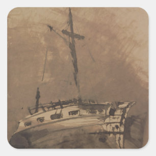 Adesivo Quadrado Um navio em mares picado, 1864