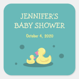 Adesivo Quadrado Um novo bebezinho para amar o Chá de fraldas do Pa