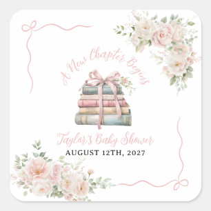 Adesivo Quadrado Um novo capítulo inicia o Chá de fraldas