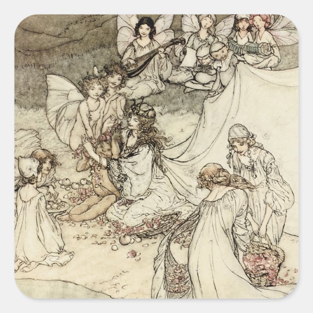 Adesivo Quadrado Um palito de sonho de noite de verão (Frente)