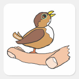 Adesivo Quadrado Um Pássaro Na Mão