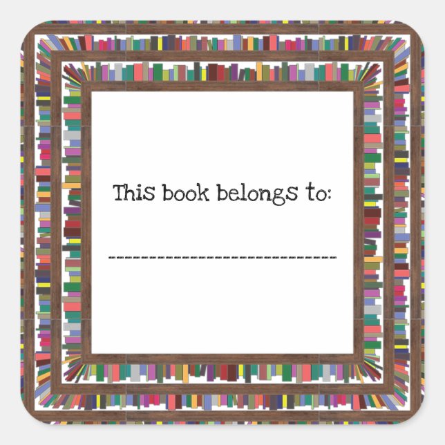 Adesivo Quadrado Um Pau Quadrado Clássico do Mundo dos Livros (Frente)