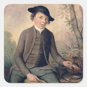 Adesivo Quadrado Um peixe de estripação do homem novo, 1782