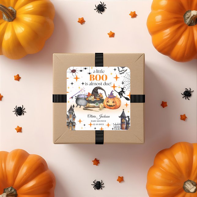 Adesivo Quadrado um pequeno chá de fraldas de chá de bebê (Criador carregado)