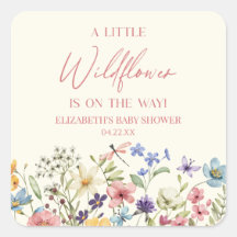 Um Pequeno Chá de fraldas Floral de Flor Selvagem