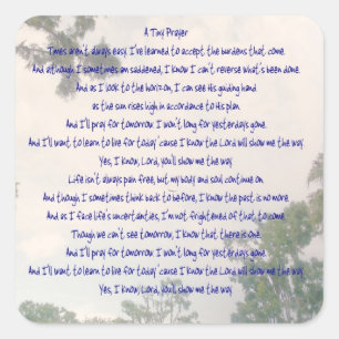 Adesivo Quadrado Um Pequeno Pau De Oração