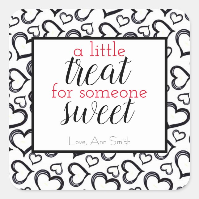 Adesivo Quadrado Um Pequeno Tratado para um Namorados doce (Frente)