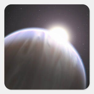 Adesivo Quadrado Um planeta extrasolar com sua estrela do pai