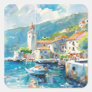 Adesivo Quadrado Um Porto Marítimo