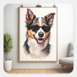 Adesivo Quadrado Um poster para amantes de cães Melhor Amigo do Hom