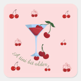 Adesivo Quadrado Um Pouco Mais Velho Aniversário Cherrytini