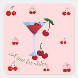 Adesivo Quadrado Um Pouco Mais Velho Aniversário Cherrytini