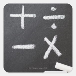 Adesivo Quadrado Um quadro com símbolos matemáticos nele