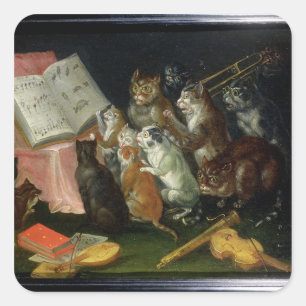 Adesivo Quadrado Um recolhimento musical dos gatos