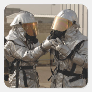 Adesivo Quadrado Um sapador-bombeiro iraquiano