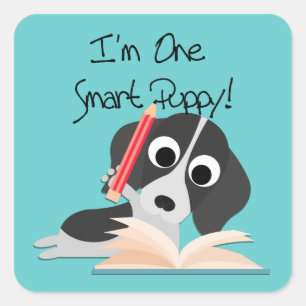 Adesivo Quadrado Um Smart Puppy
