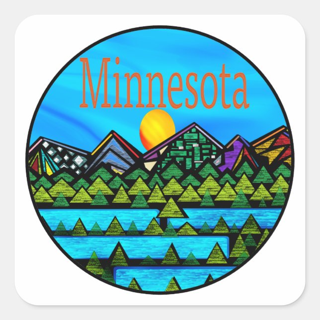 Adesivo Quadrado Um sonho de Minnesota (Frente)