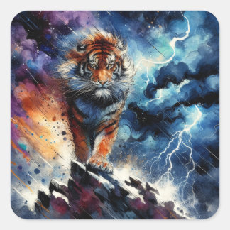 Adesivo Quadrado Um tigre majestoso