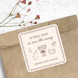 Adesivo Quadrado Um Tini No Caminho Do Chá de fraldas Espresso Mart