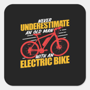 Adesivo Quadrado Um Velho Com Uma Bike Eleitoral