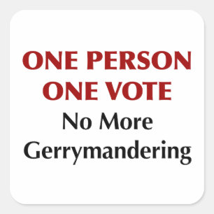 Adesivo Quadrado Um voto da pessoa uma, Gerrymandering