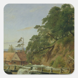 Adesivo Quadrado Um Watermill em Christiania, c.1834