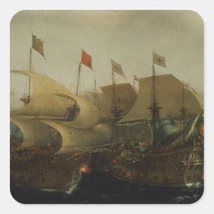 Adesivo Quadrado Uma ação marítima, possivelmente a batalha de Cádi