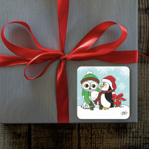 Adesivo Quadrado Uma Amizade de Natal
