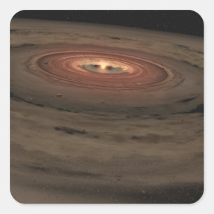 Adesivo Quadrado Uma anã marrom cercada por um disco giratório