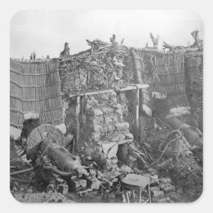 Adesivo Quadrado Uma bateria de arma dois durante a guerra