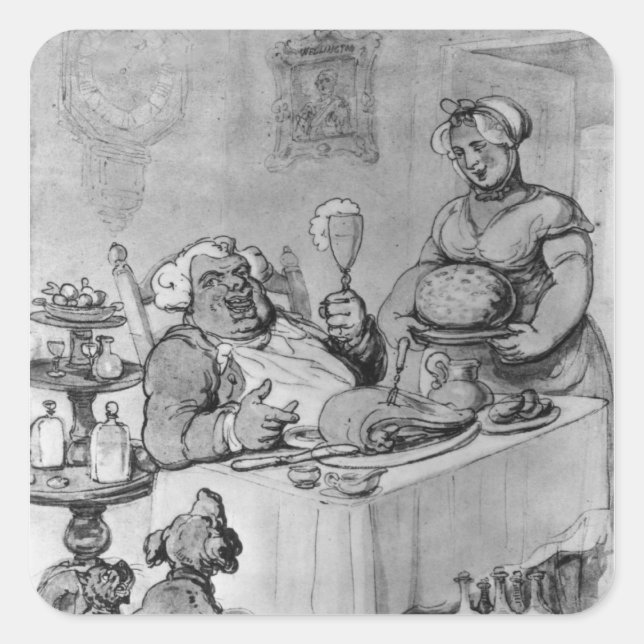 Adesivo Quadrado Uma Boa Refeição, (Frente)