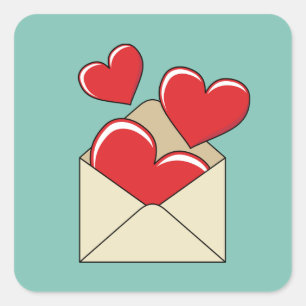 Adesivo Quadrado Uma Carta de Amor