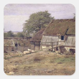 Adesivo Quadrado Uma casa da quinta na suecia, 1834