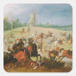 Adesivo Quadrado Uma cavalaria luta