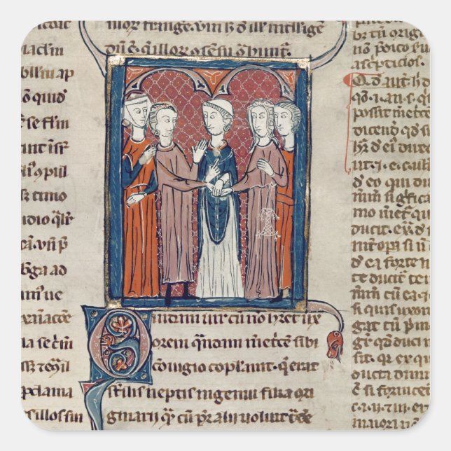 Adesivo Quadrado Uma cena de Casamento, de 'Decretos de Gratien' (Frente)