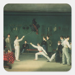 Adesivo Quadrado Uma Cena de Esgrima, 1827