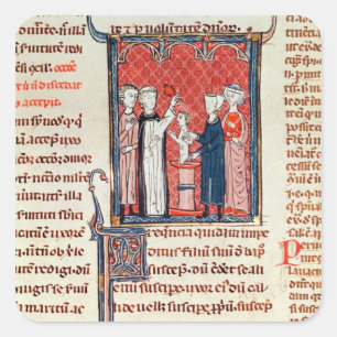 Adesivo Quadrado Uma cena do baptismo, 'de Decrets de Gratien'