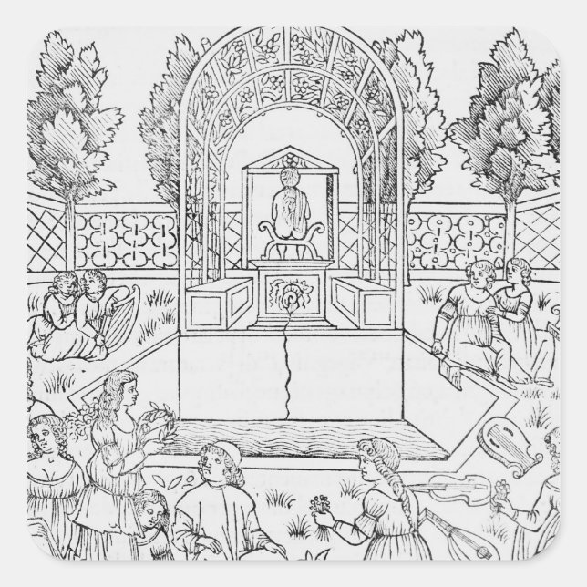 Adesivo Quadrado Uma cena do Decameron (Frente)