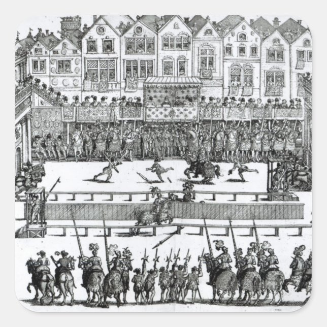 Adesivo Quadrado Uma Cena Jousting (Frente)