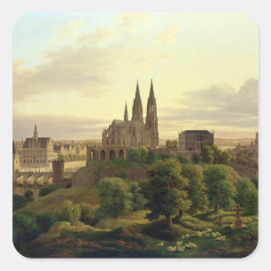Adesivo Quadrado Uma cidade medieval em 1830, 1830
