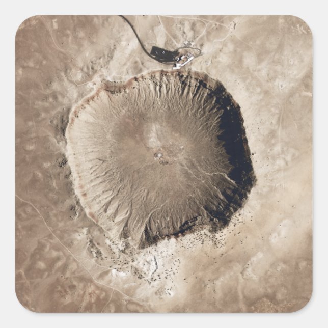 Adesivo Quadrado Uma cratera de impacto meteorológica (Frente)