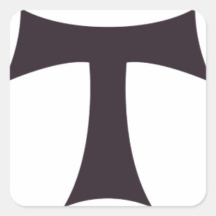 Adesivo Quadrado Uma cruz tau Cruz de Santo António