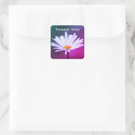 Adesivo Quadrado Uma Daisy Flower Obrigado