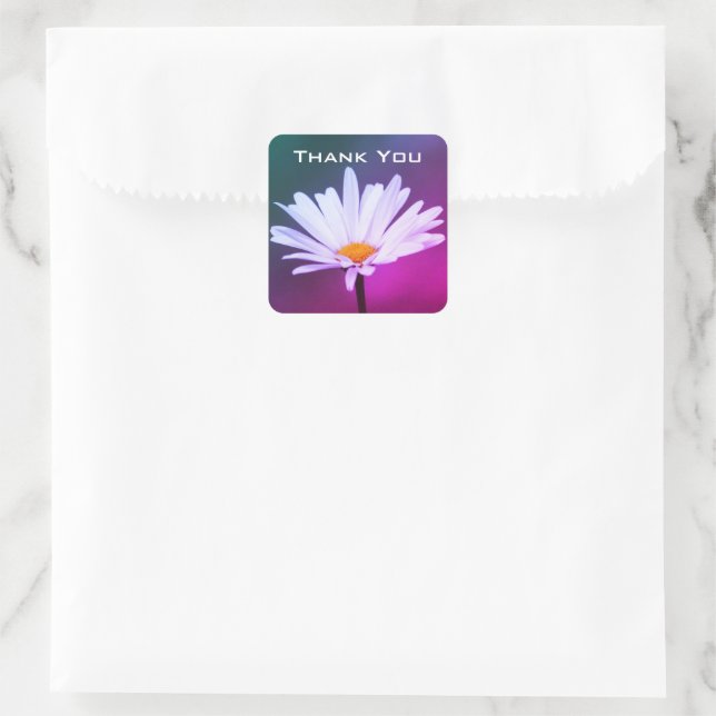 Adesivo Quadrado Uma Daisy Flower Obrigado (Bolsa)