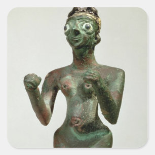 Adesivo Quadrado Uma deusa de Mari, período Dynastic adiantado,
